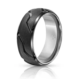 Titanium Ring - Black Striker