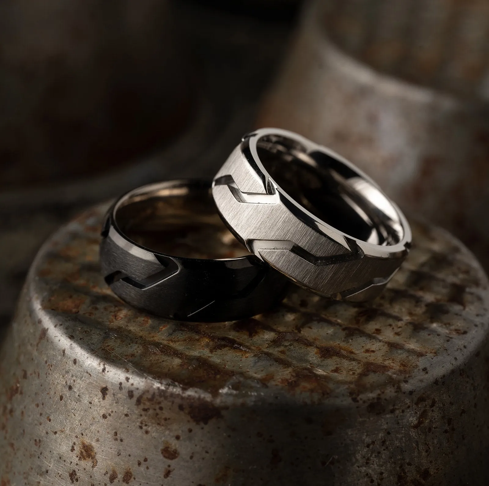 Titanium Ring - Black Striker