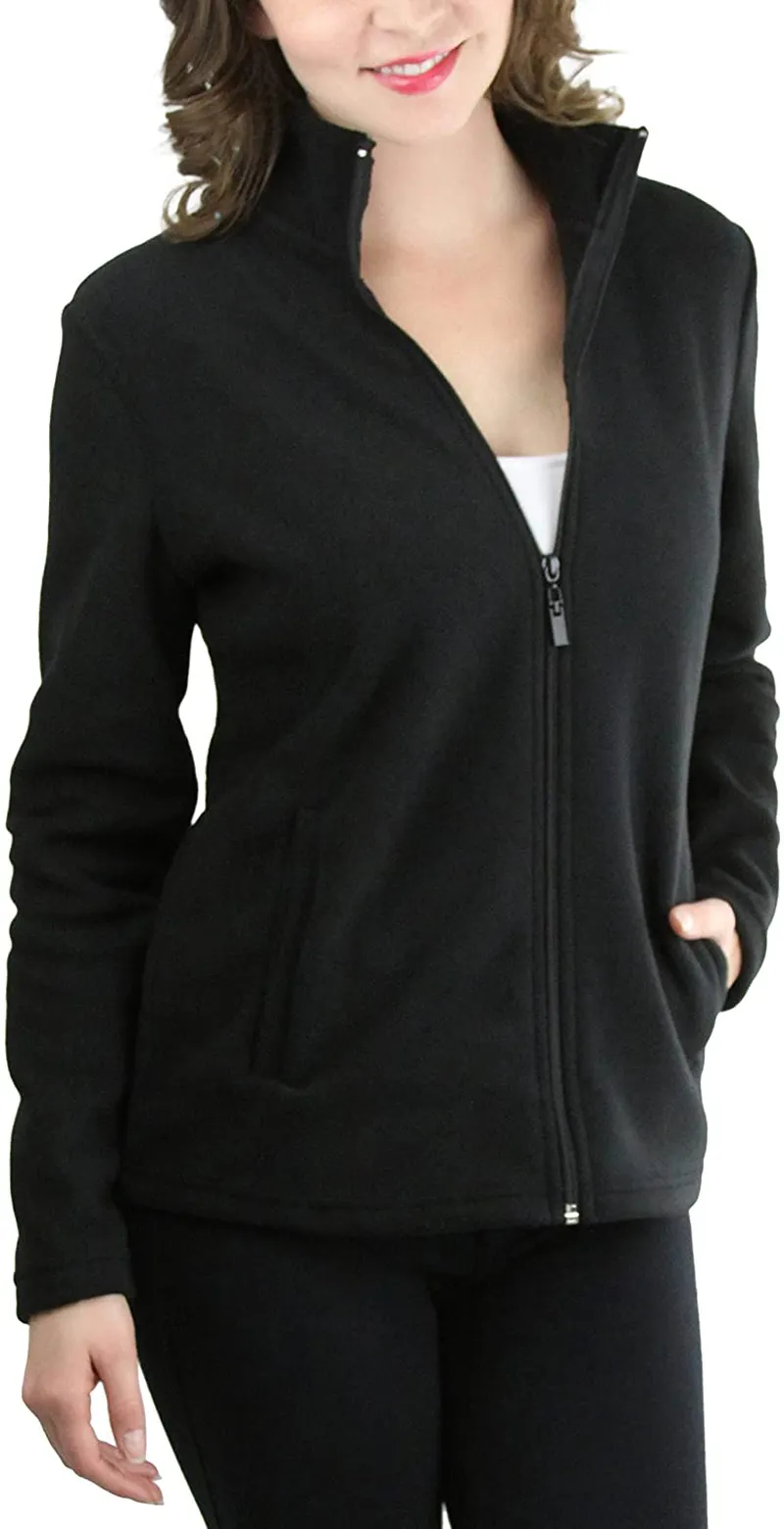 ToBeInStyle Women's Zip Up High Collar Polar Fleece Jacket