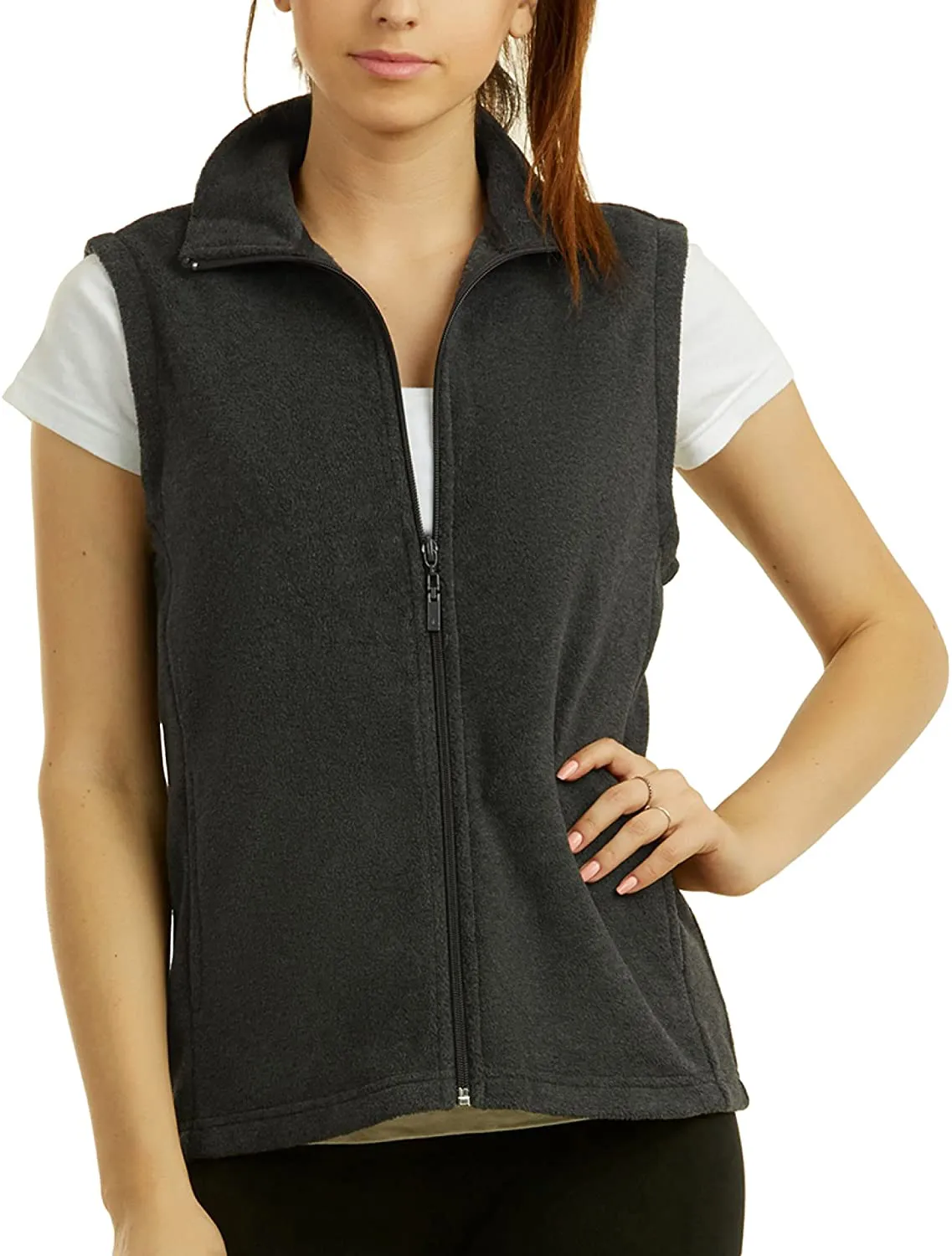 ToBeInStyle Women's Zip Up High Collar Polar Fleece Jacket