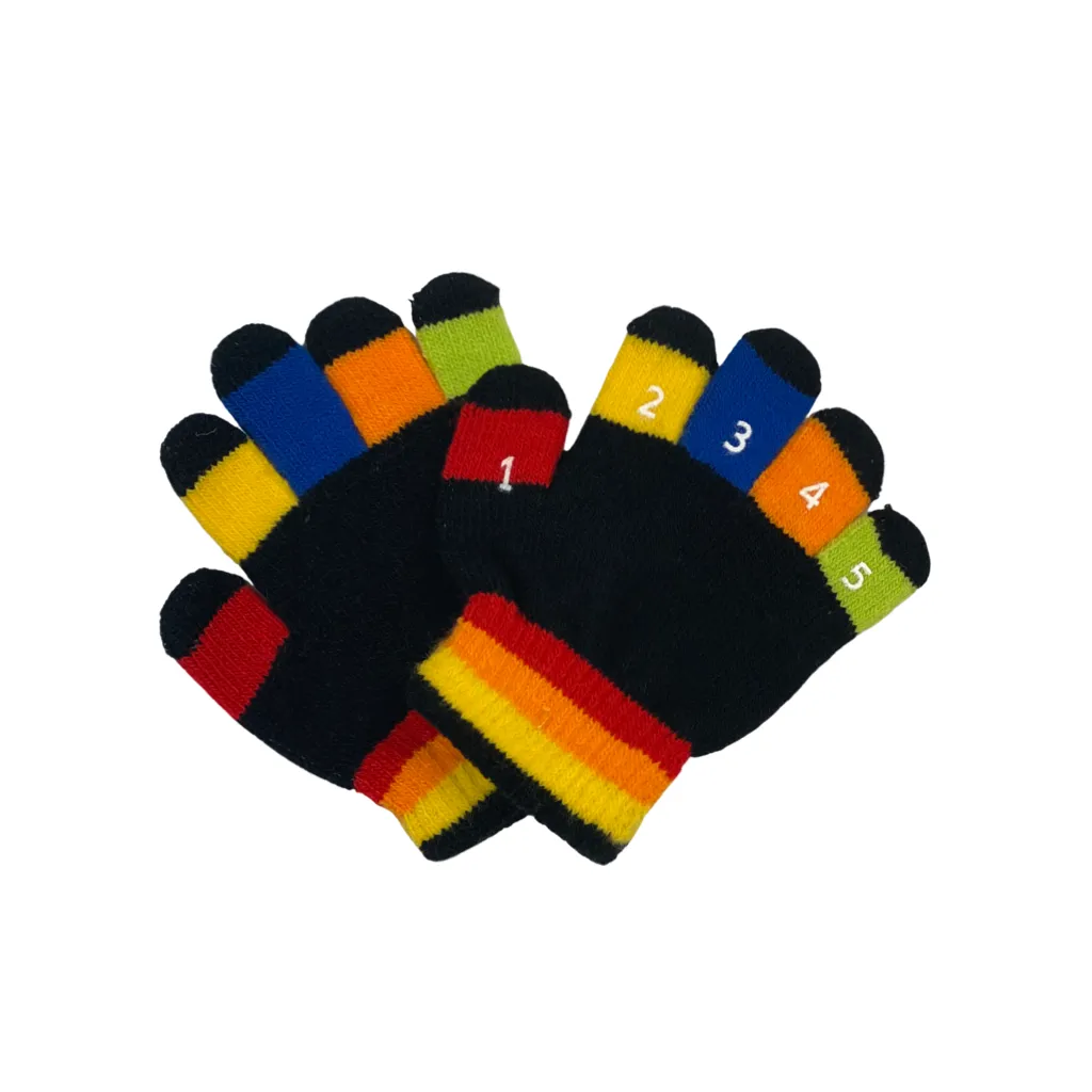 Toddler Knit Magic Stretch Counting Gloves with Numbers