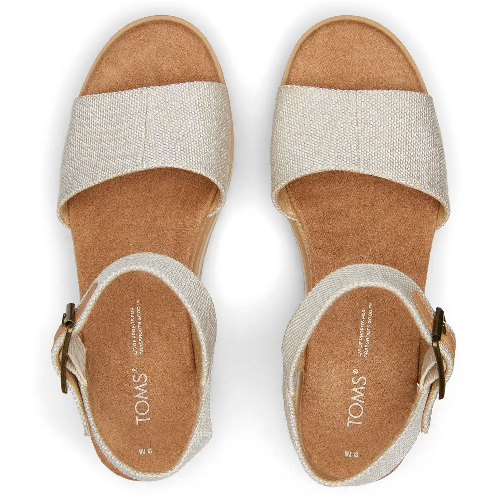 TOMS Diana Womens Natural Canvas Wedge Sandal