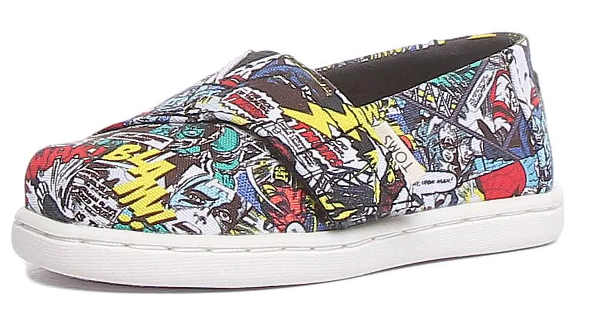 Toms X Marvel Classic Slip On In Multi Colour Print