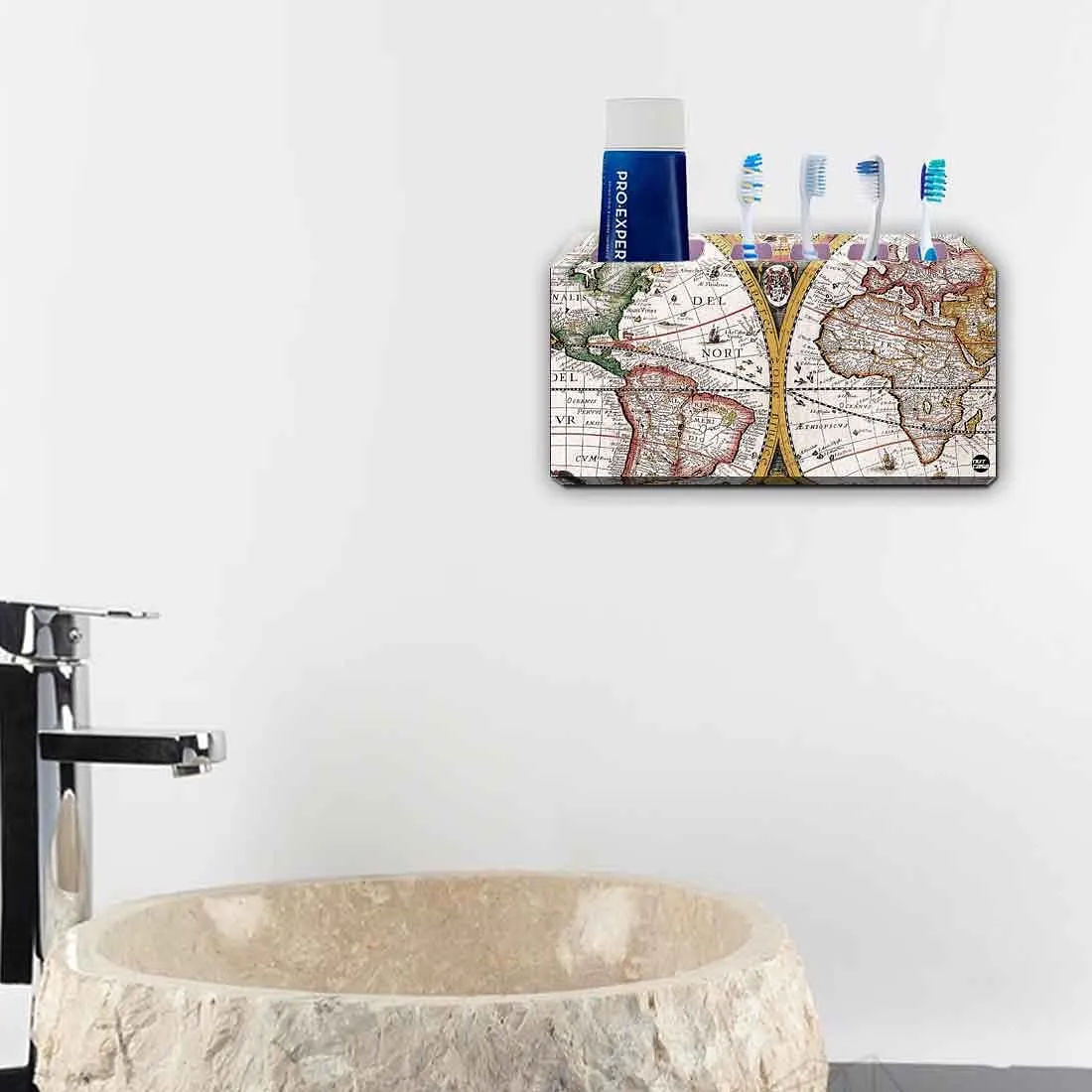 Toothbrush Holder Wall Mounted -Alcohol Ink Styled Design