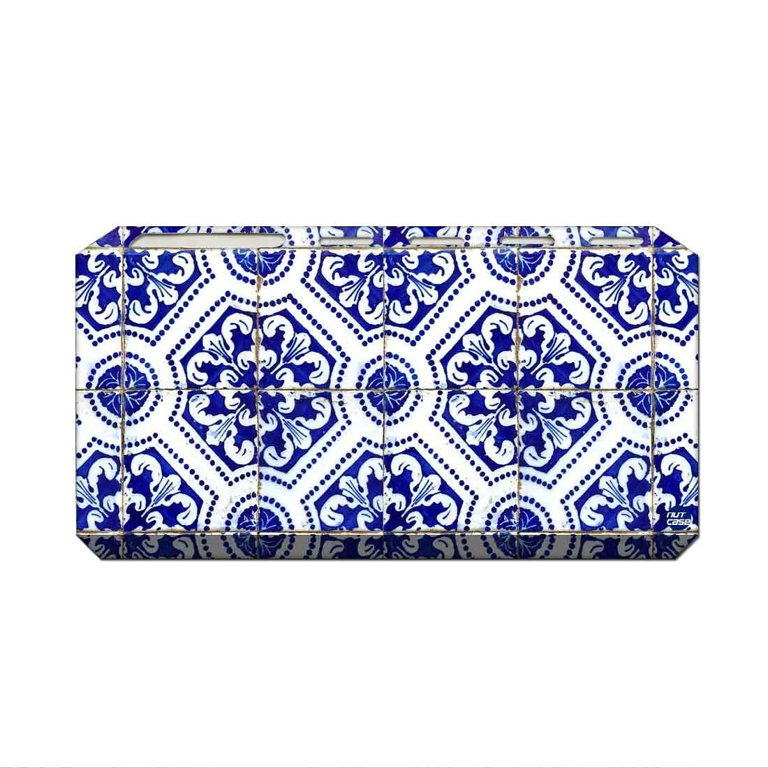 Toothbrush Holder Wall Mounted - Floral Spanish Tiles Design