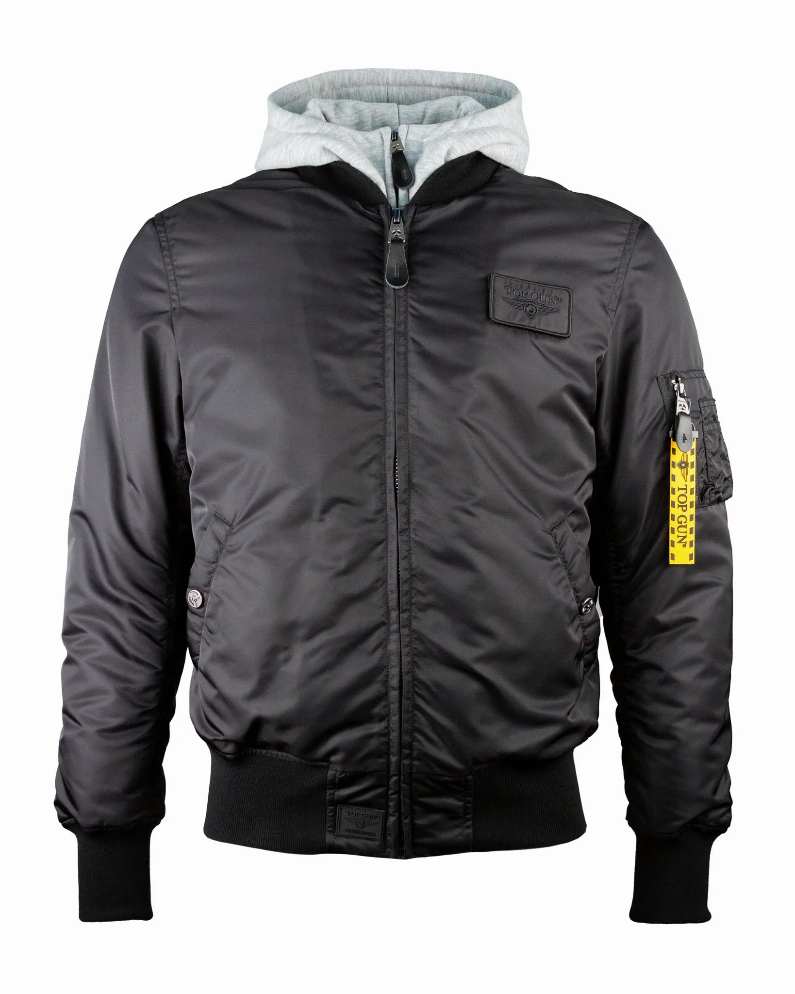 TOP GUN® MA-1 NYLON BOMBER JACKET WITH REMOVABLE HOOD