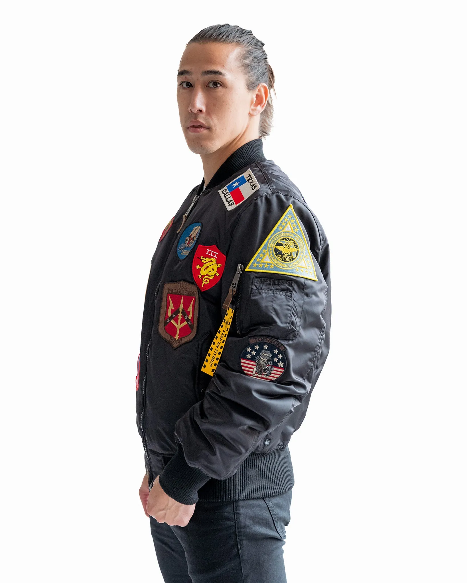 TOP GUN® "OFFICIAL PATCHES" MA-1 NYLON BOMBER