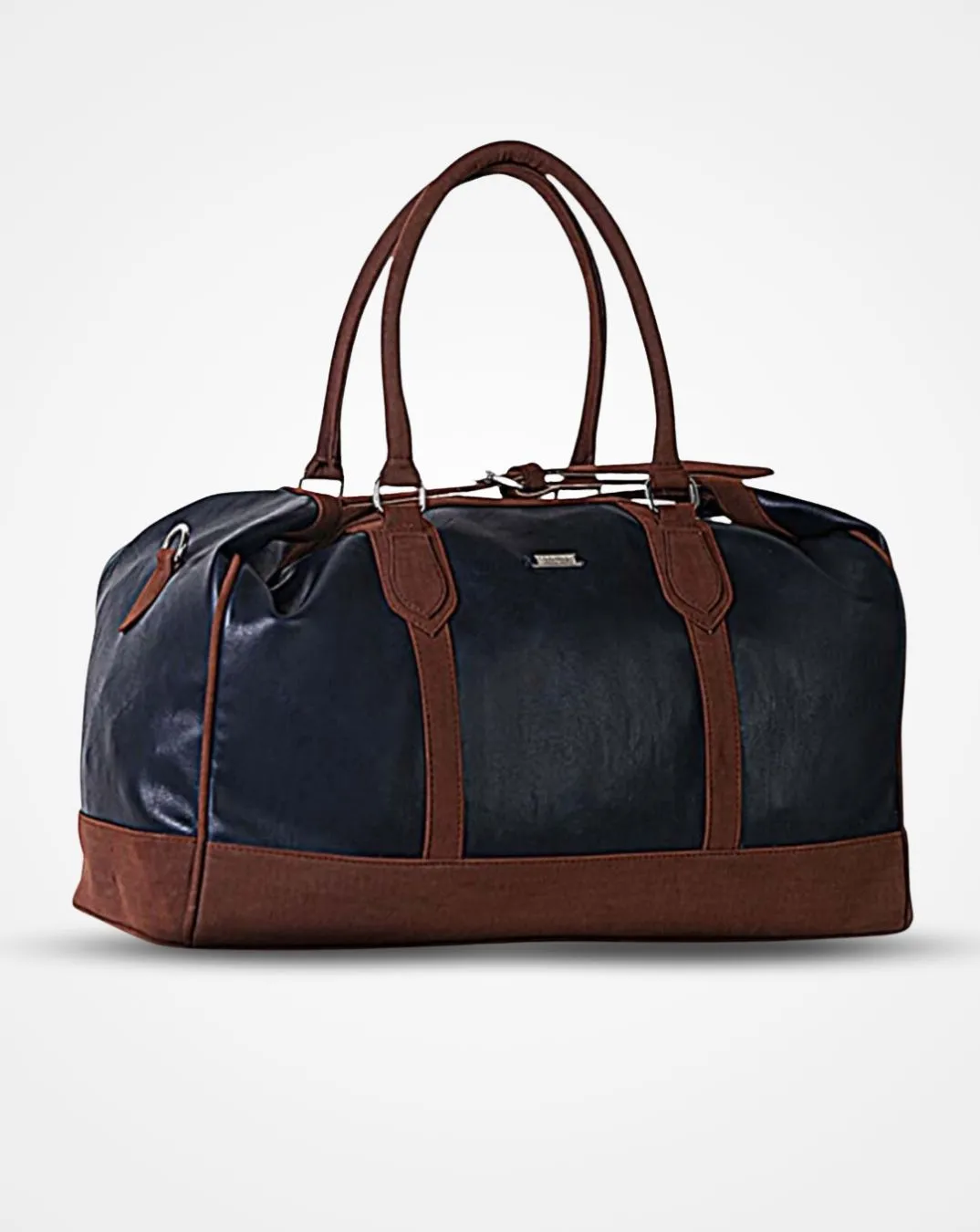 Top Tie Blue & Brown Leatherette Duffel / Luggage bag