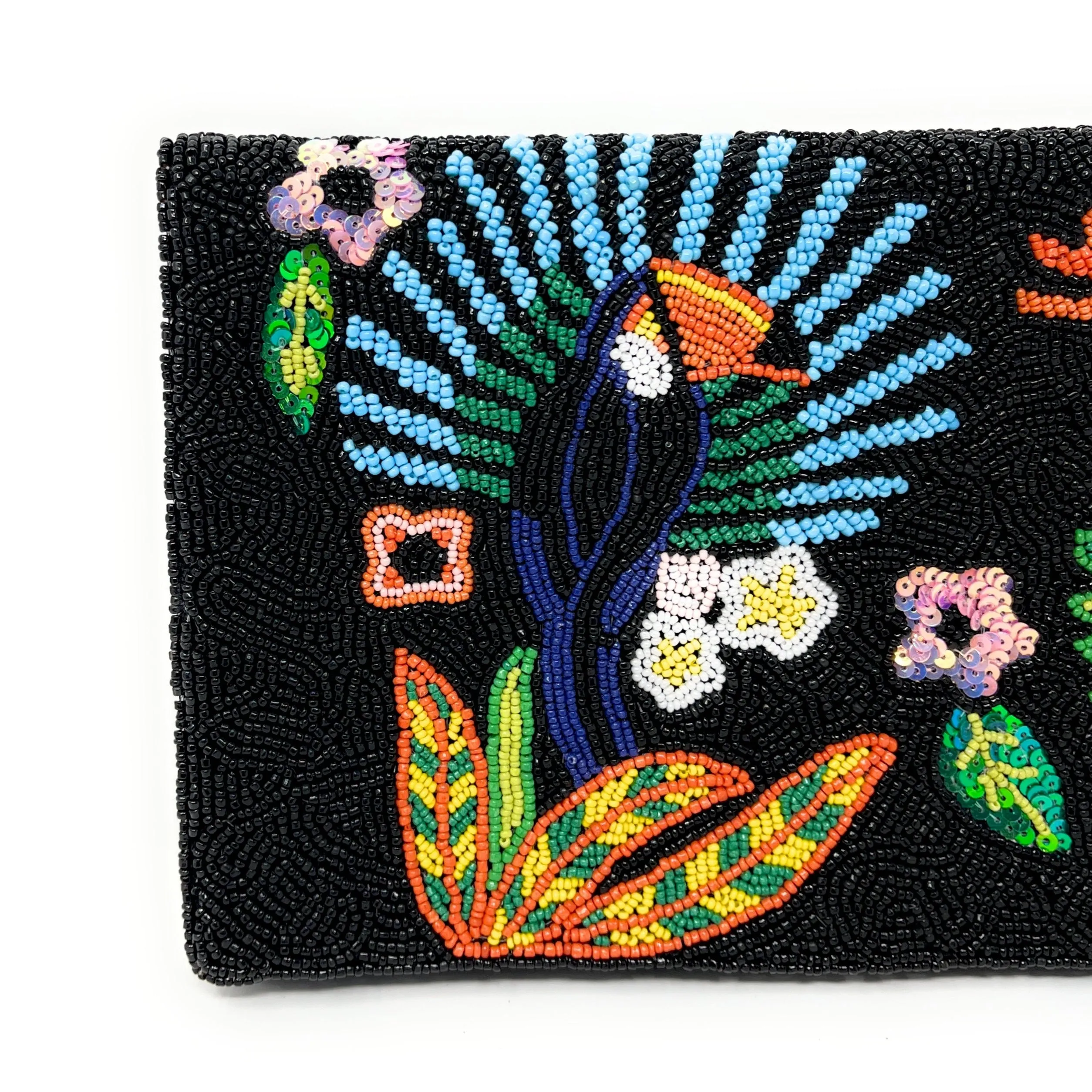 Toucan Beaded Clutch Purse