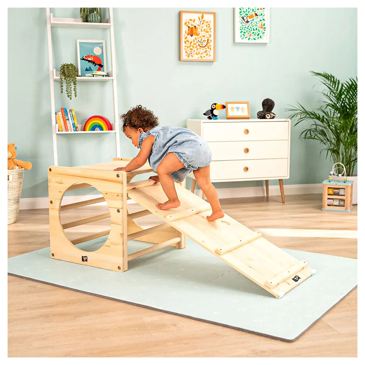 TP Active Tots Wooden Climbing Bridge and Slide Accessory