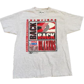 Trail Blazers 1992 Back To Back Champs Grey Tee - Size X-Large