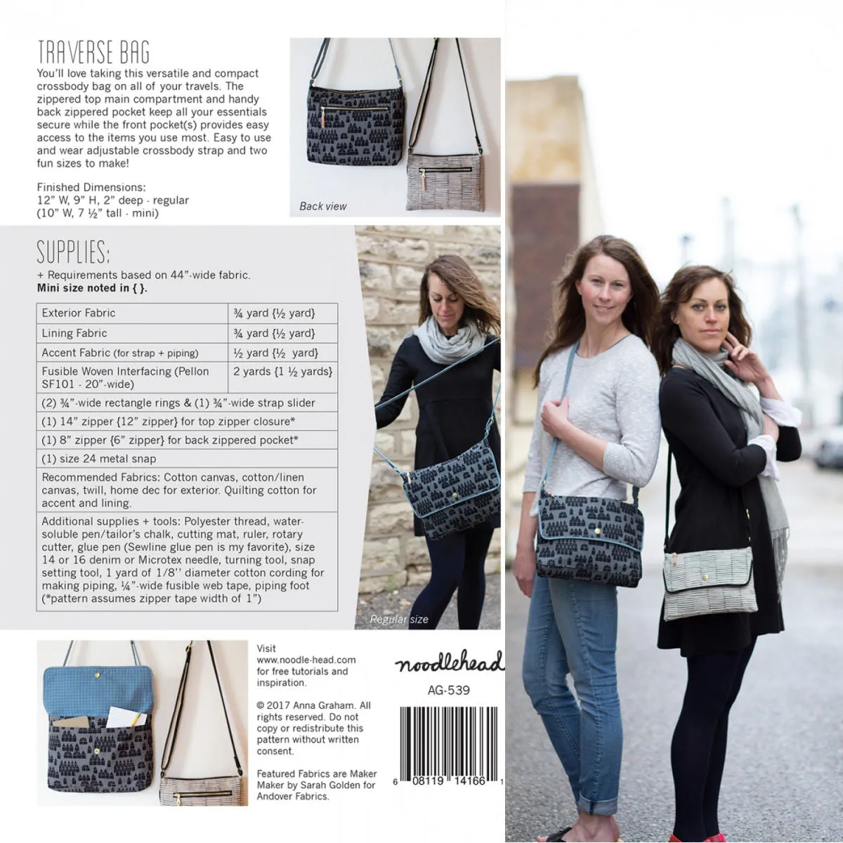 Traverse Bag sewing pattern