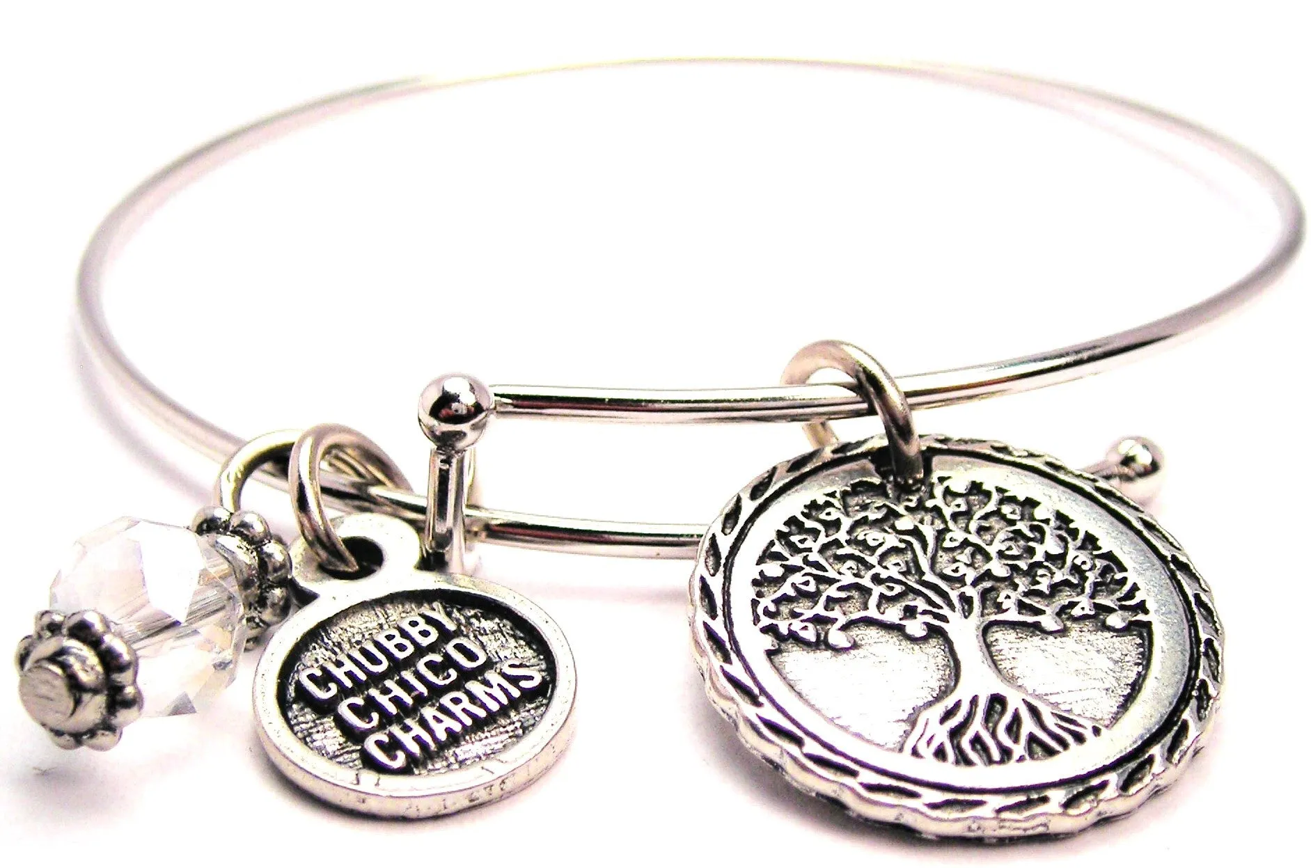 Tree Of Life Expandable Bangle Bracelet