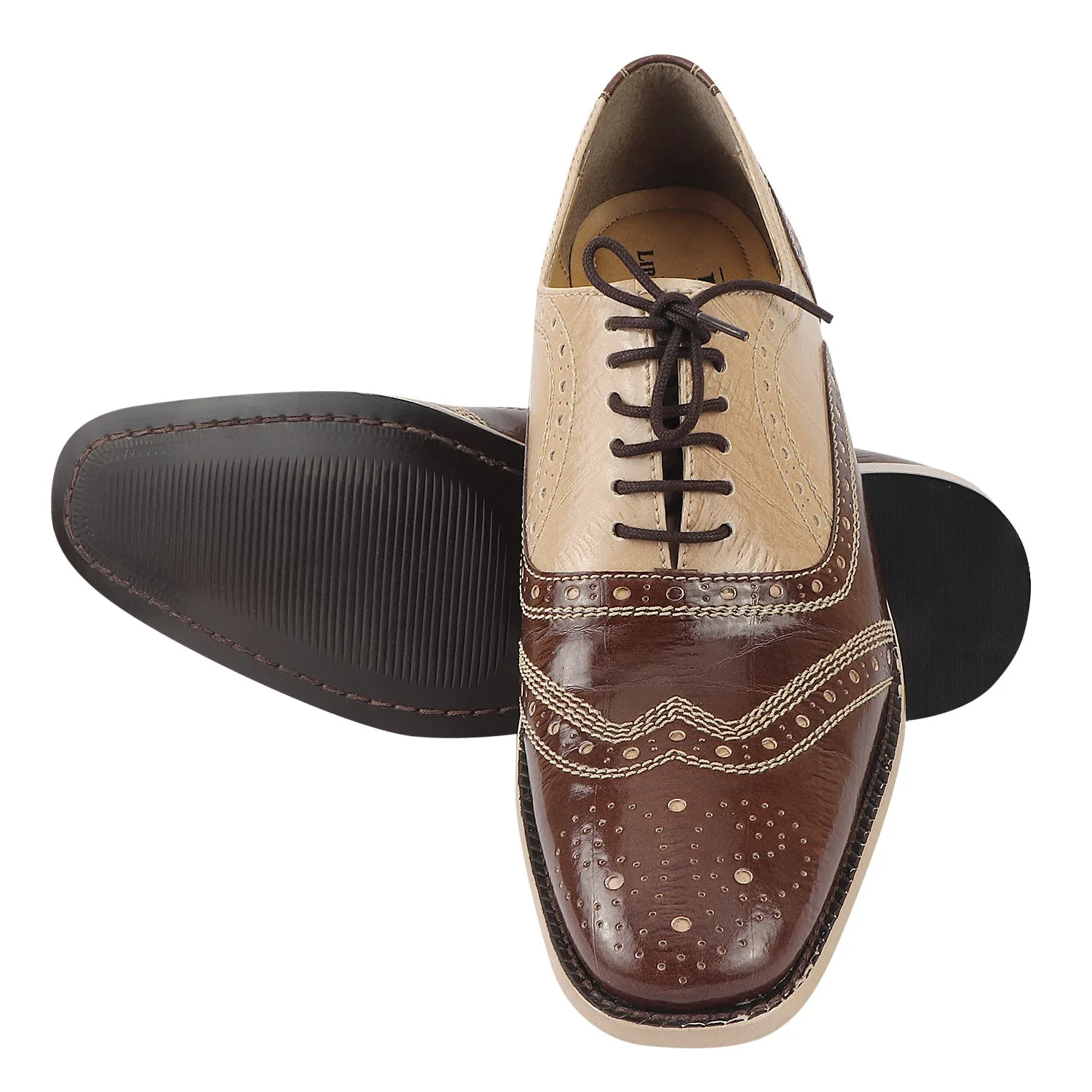 Tremont Genuine Leather Oxford Style Brogue Dress Shoes