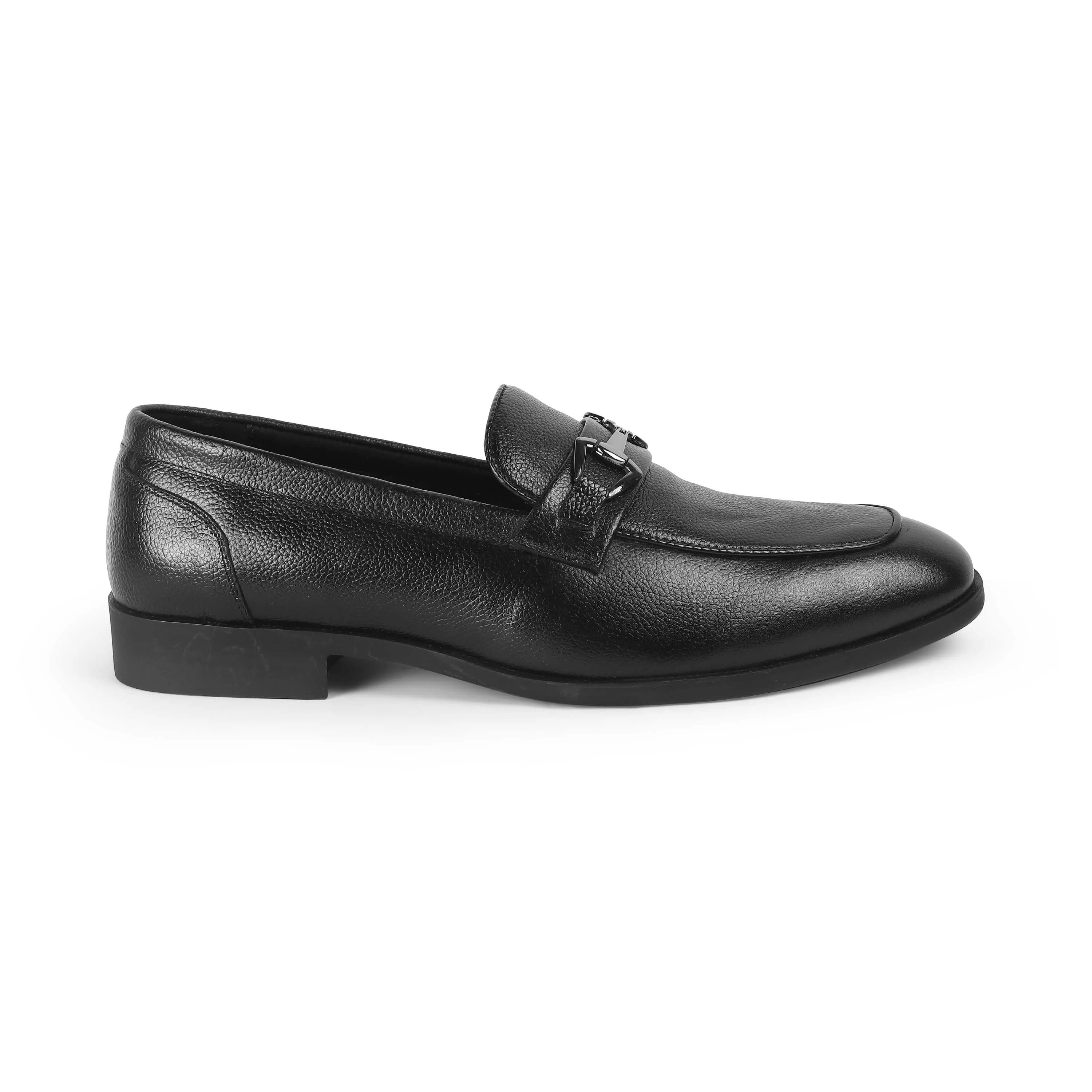 Tresmode Antli Black Men's Leather Loafers