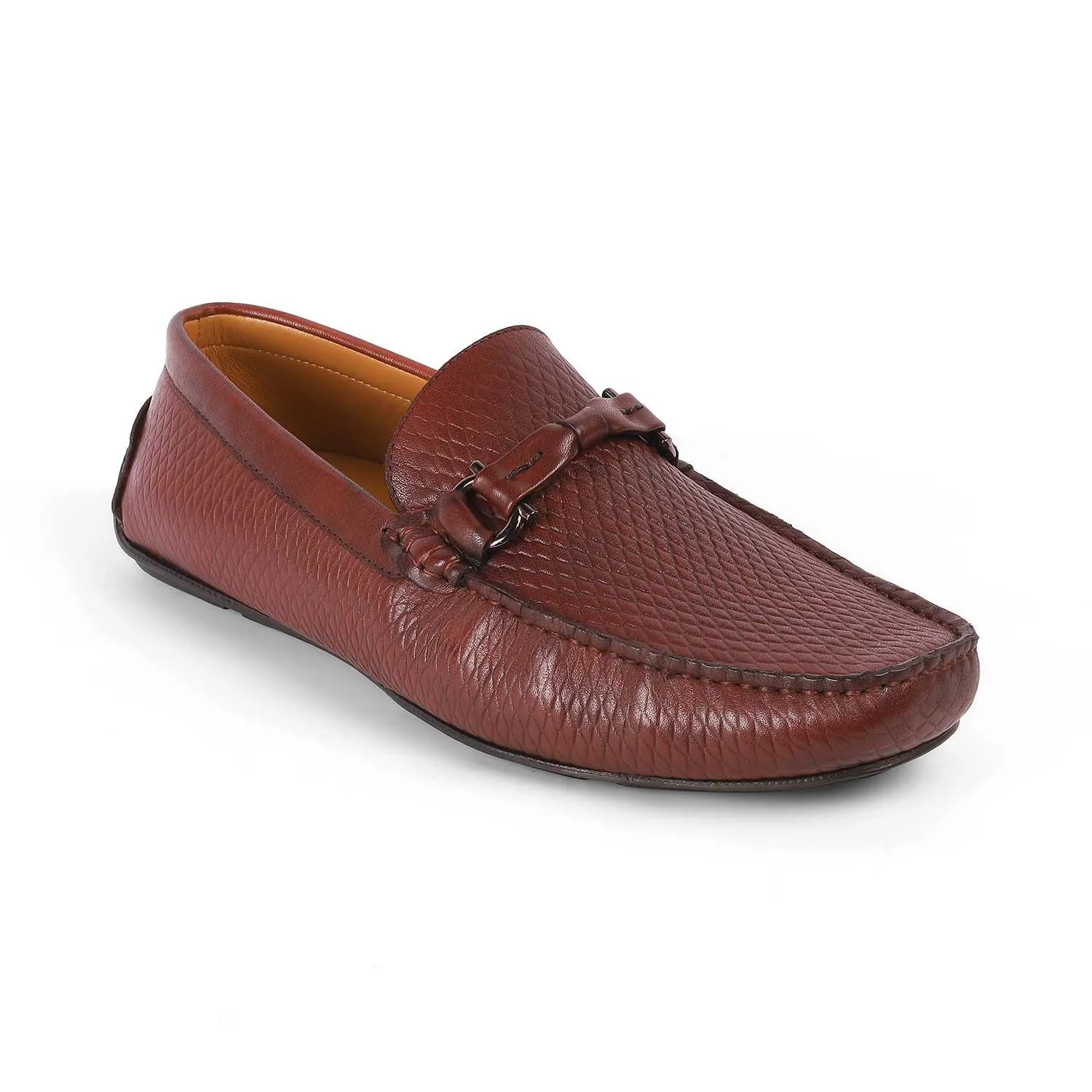 Tresmode Cover Wine Men's Leather Driving Loafers