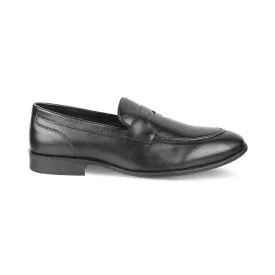 Tresmode Dawson Black Men's Leather Penny Loafers