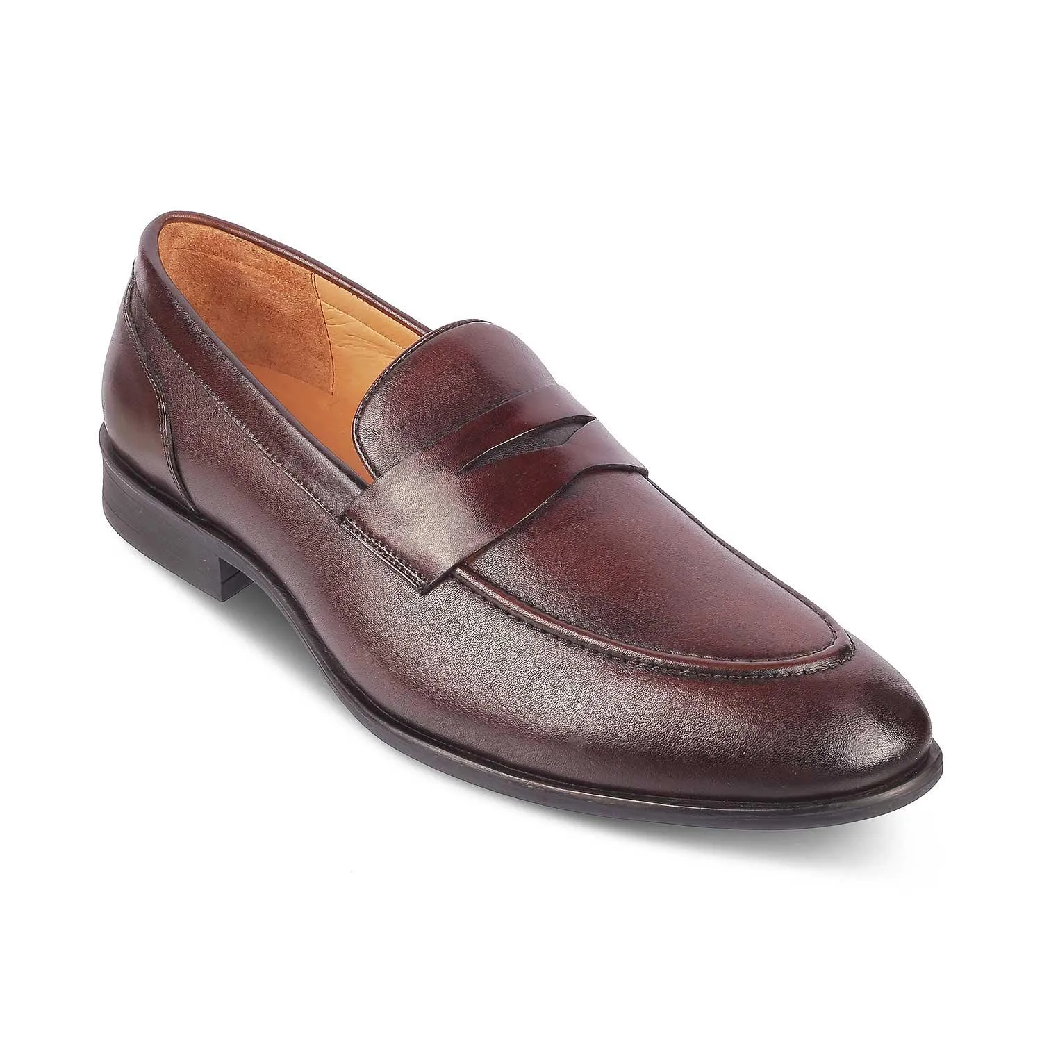 Tresmode Dawson Brown Men's Leather Penny Loafers