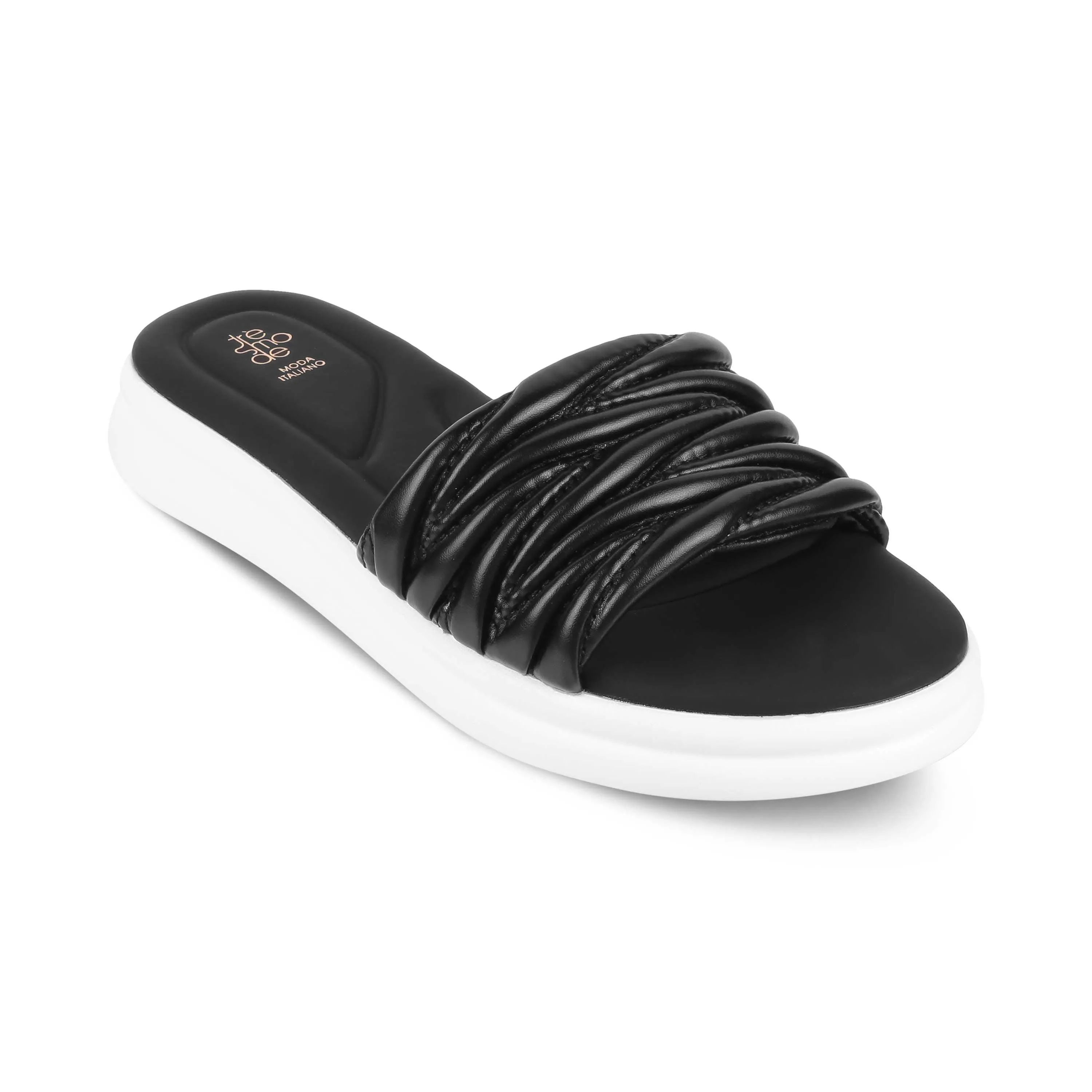 Tresmode Flatform Black Women's Casual Platform Flats