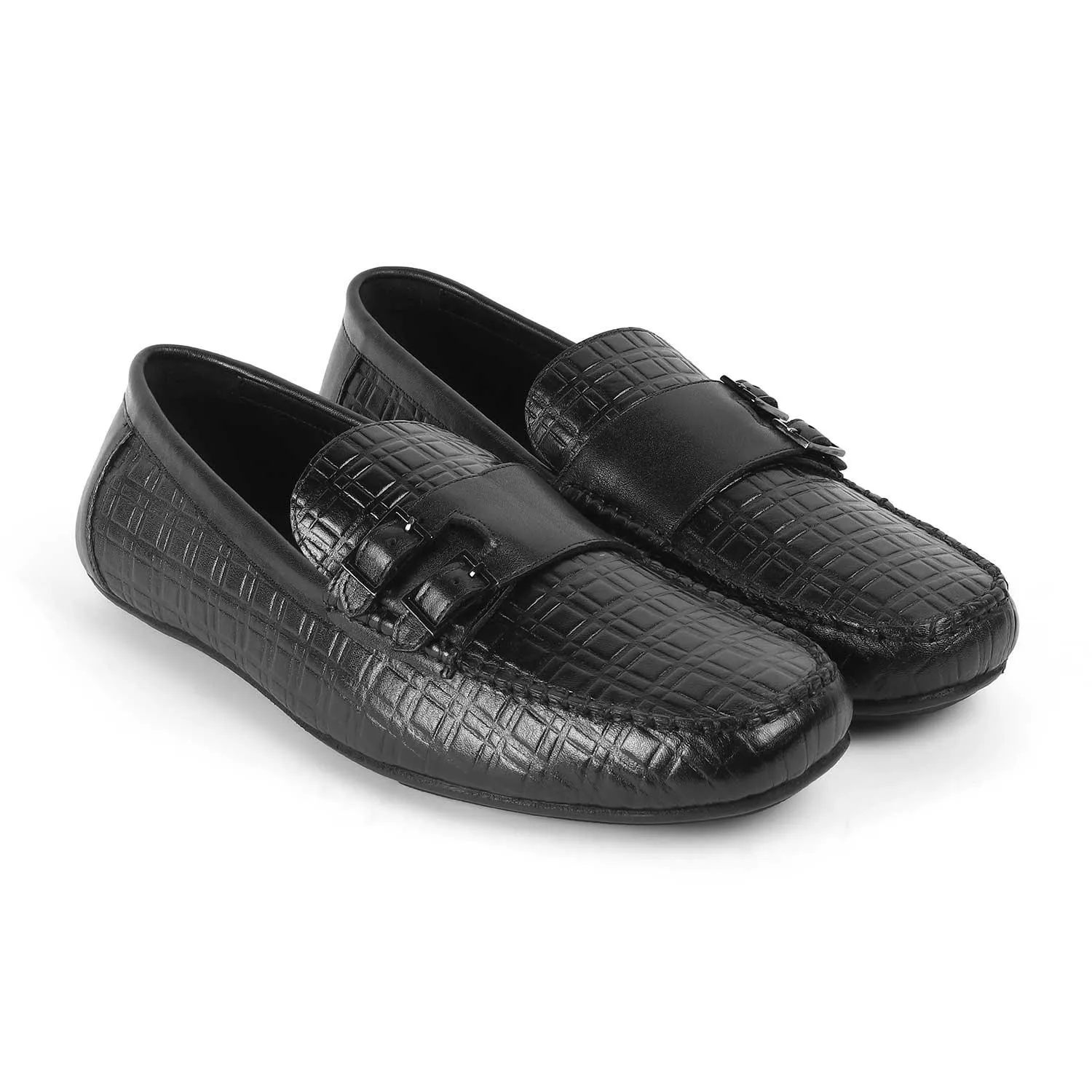 Tresmode Robert Black Men's Double Monk Shoes