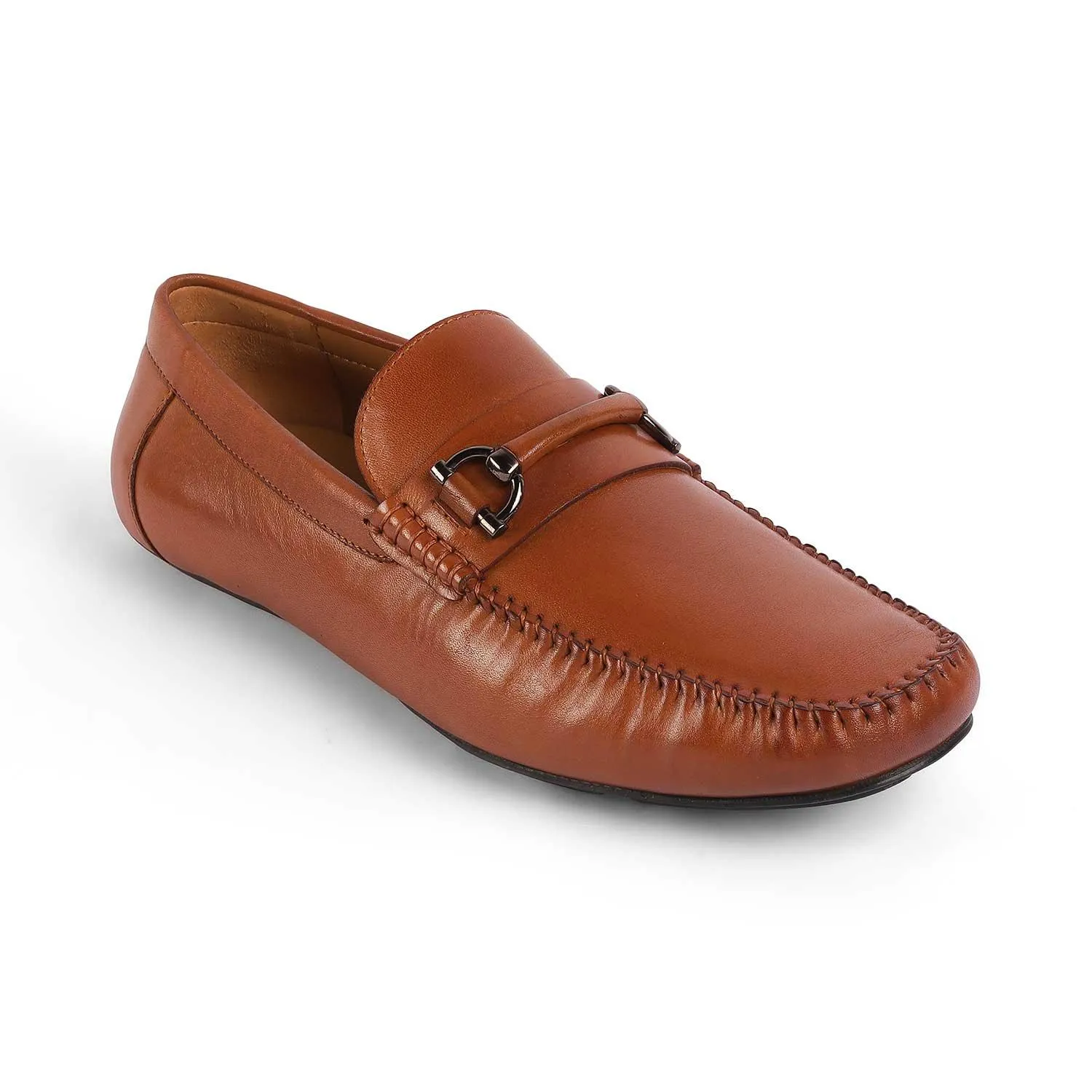 Tresmode Salvo Tan Men's Leather Driving Loafers