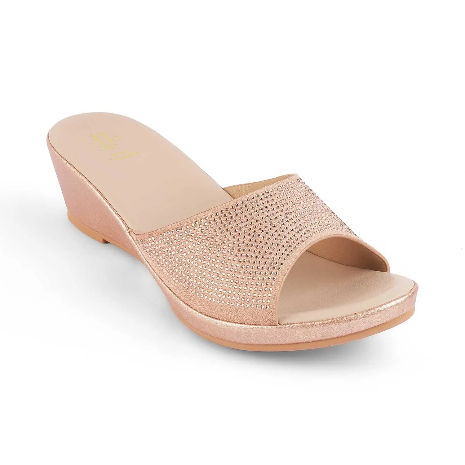 Tresmode Treyork Champagne Women's Dress Wedge Sandals