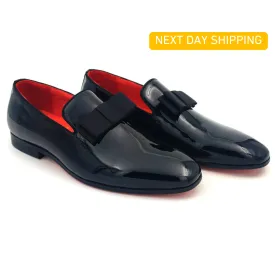 Trevor - Black Patent Opera Loafers