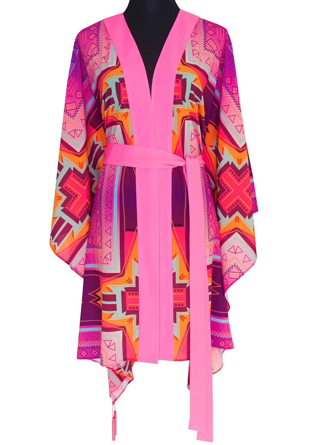 Tribal - Pink Kimono Skull (Neon Pink)