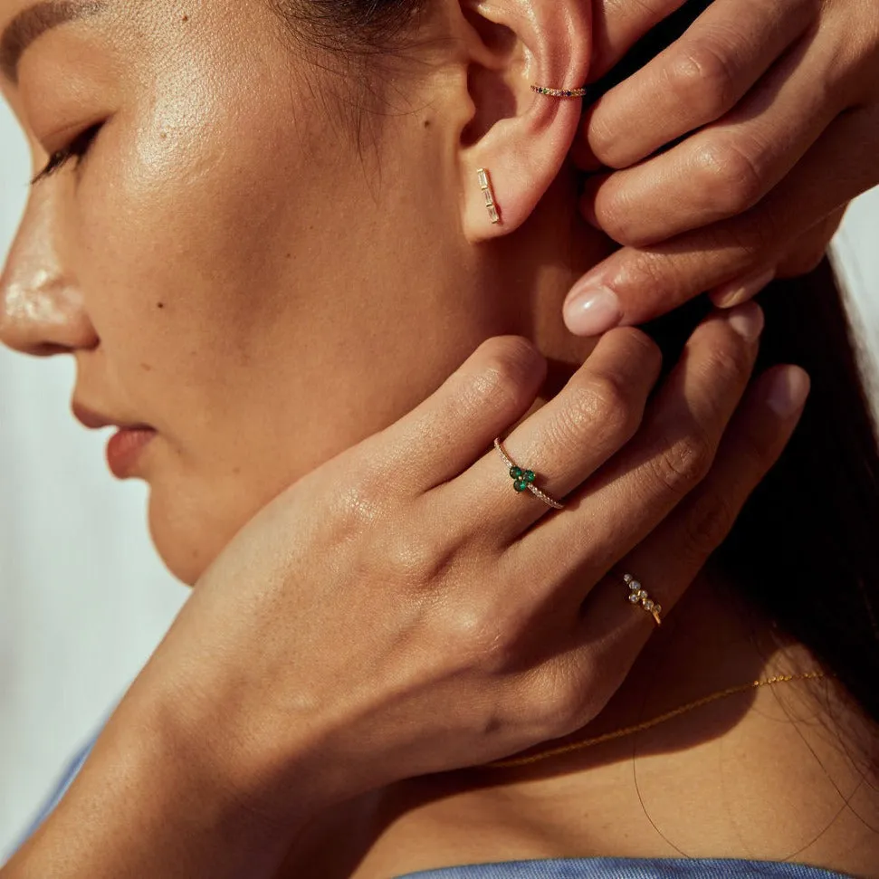 Triple Leaf Clover Emerald Ring