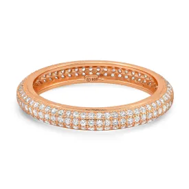 TRIPLE ROW PAVE ETERNITY RING, ROSE GOLD