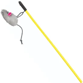 Trixie Playing Rod with Plush Mouse Toy for Cats (Yellow)