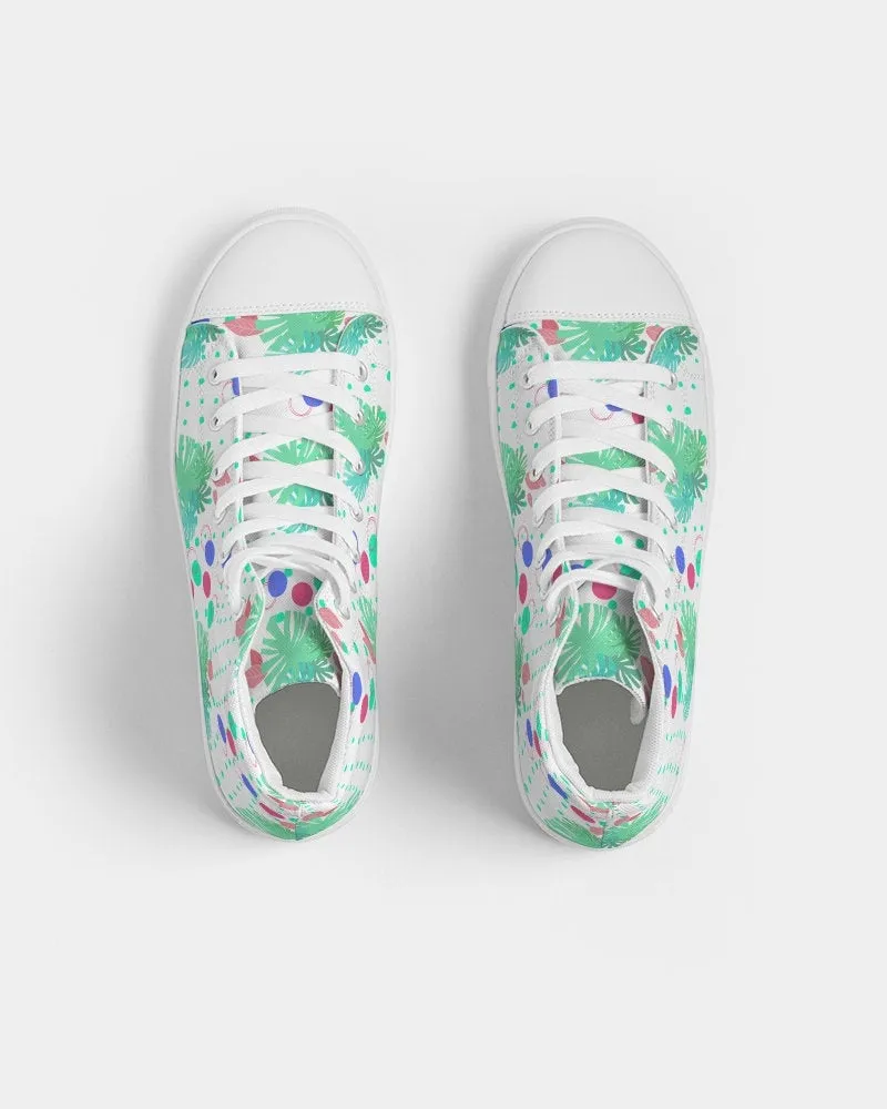 Tropical Leaves N Dots Hightop Sneakers