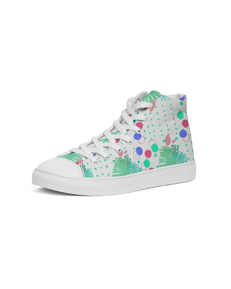 Tropical Leaves N Dots Hightop Sneakers