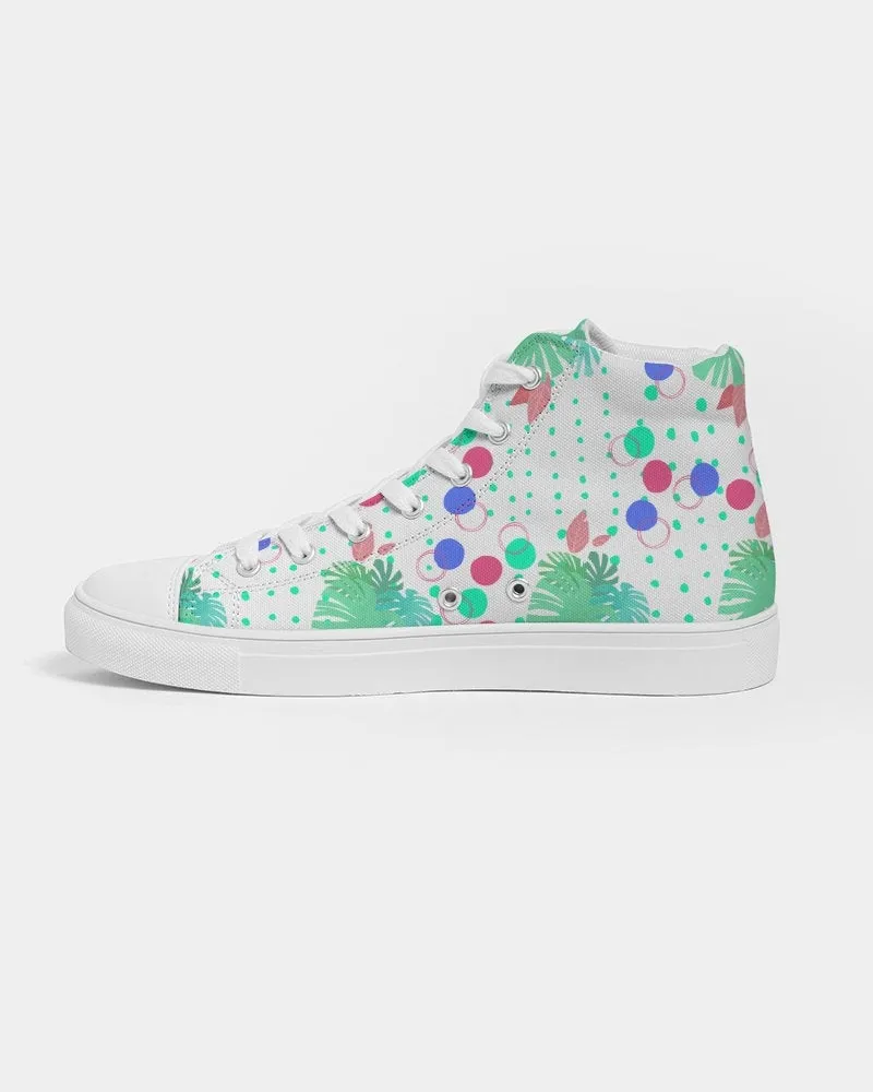 Tropical Leaves N Dots Hightop Sneakers