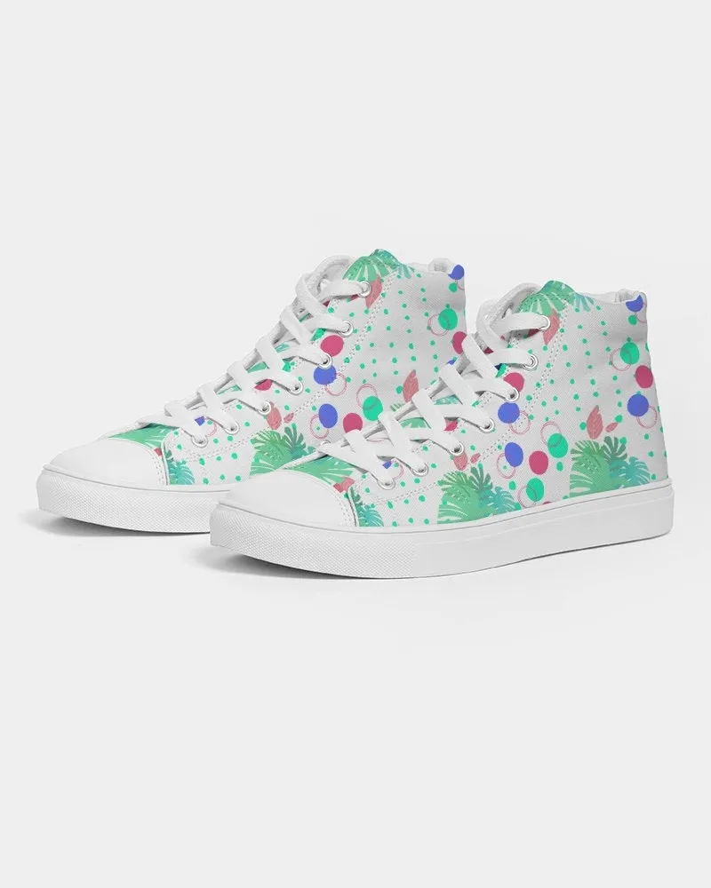 Tropical Leaves N Dots Hightop Sneakers