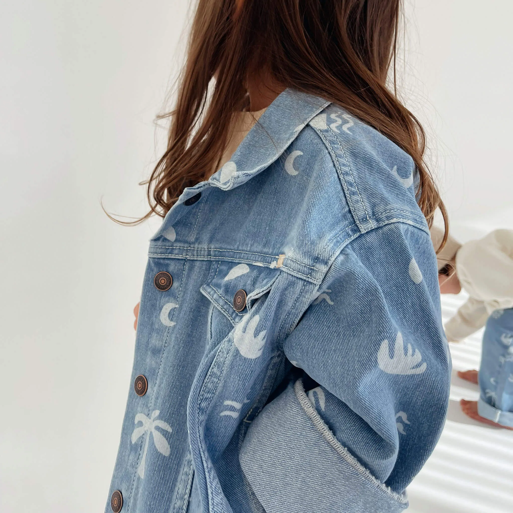 Trucker Jacket- Cali Print Denim