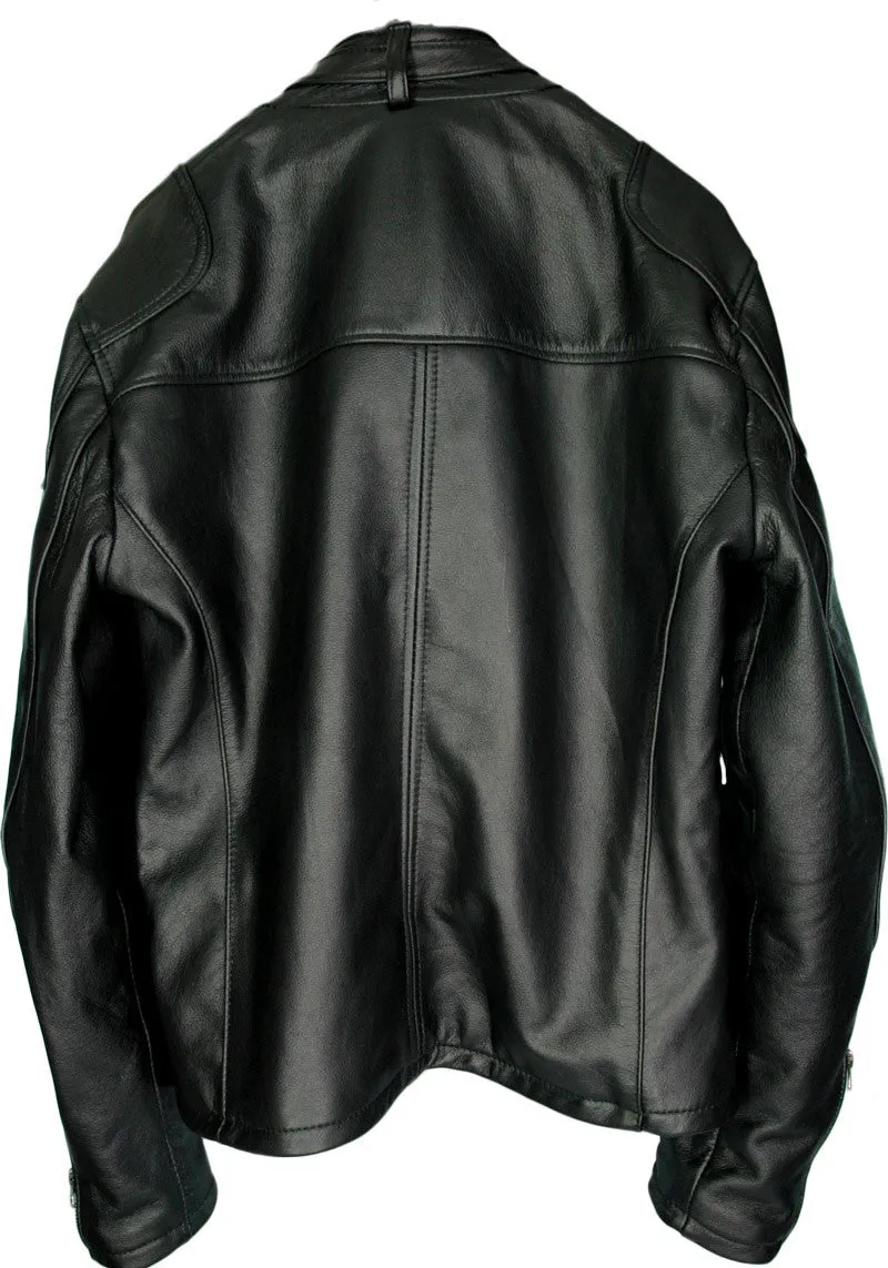 TRUE Leather Jacket Cafe Racer - In Black