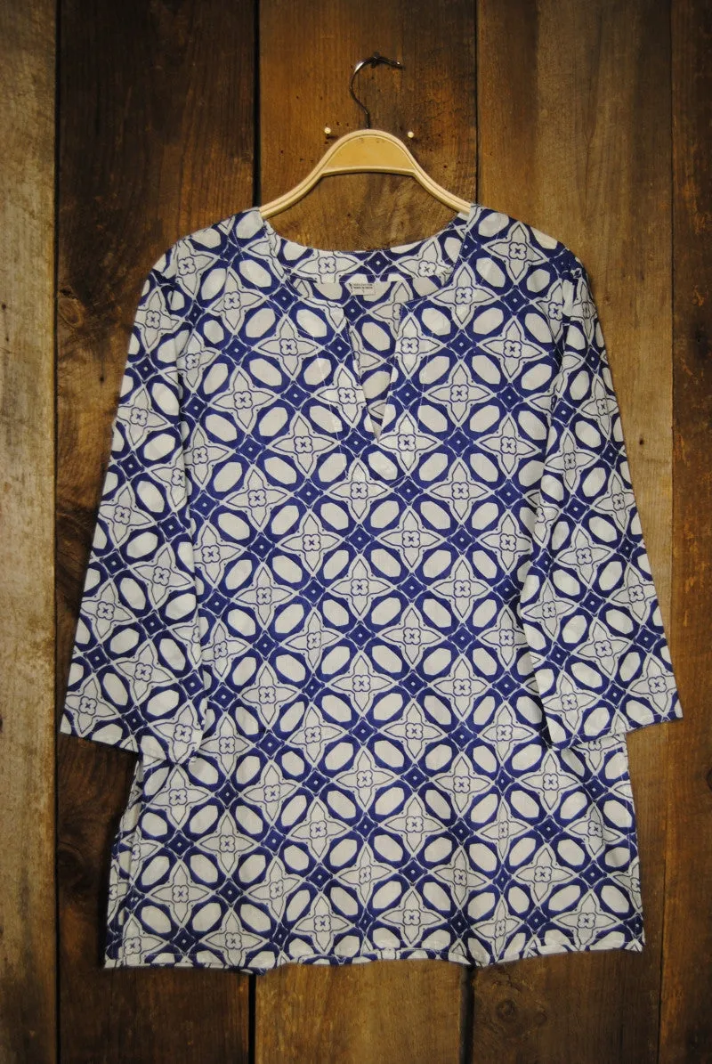 Tunic Blue and White