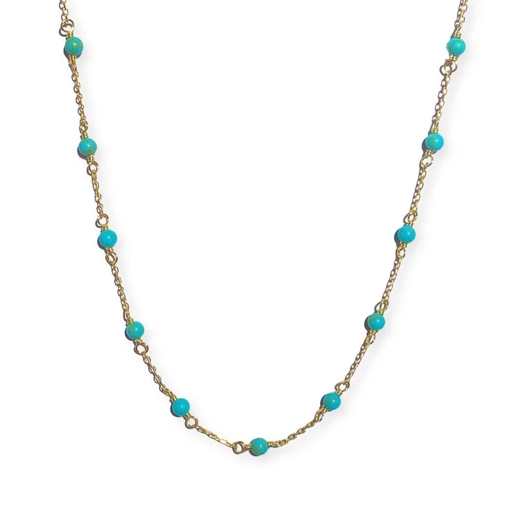 Turquoise Beaded Station Choker