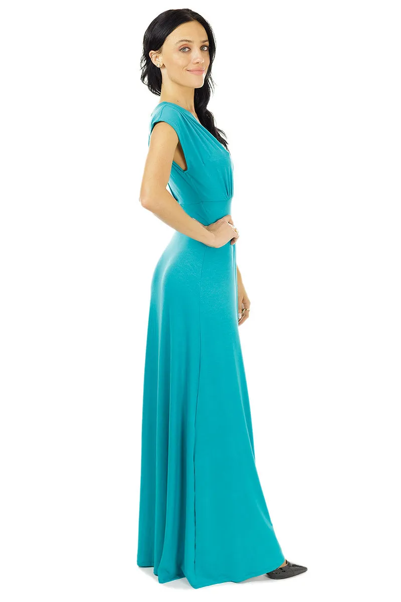 Turquoise Veronica Lake Maxi Dress