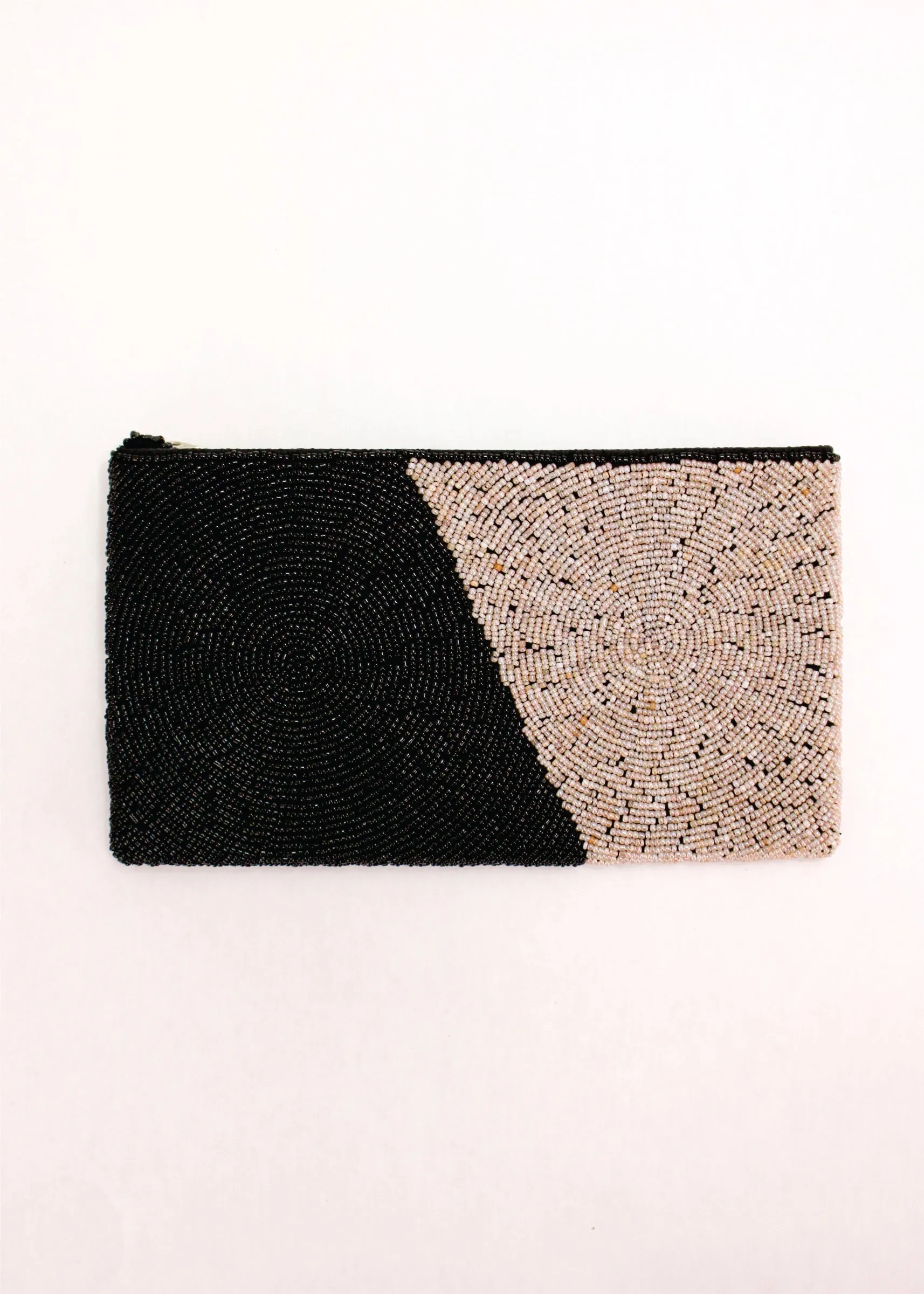 Tuxedo Beaded Clutch