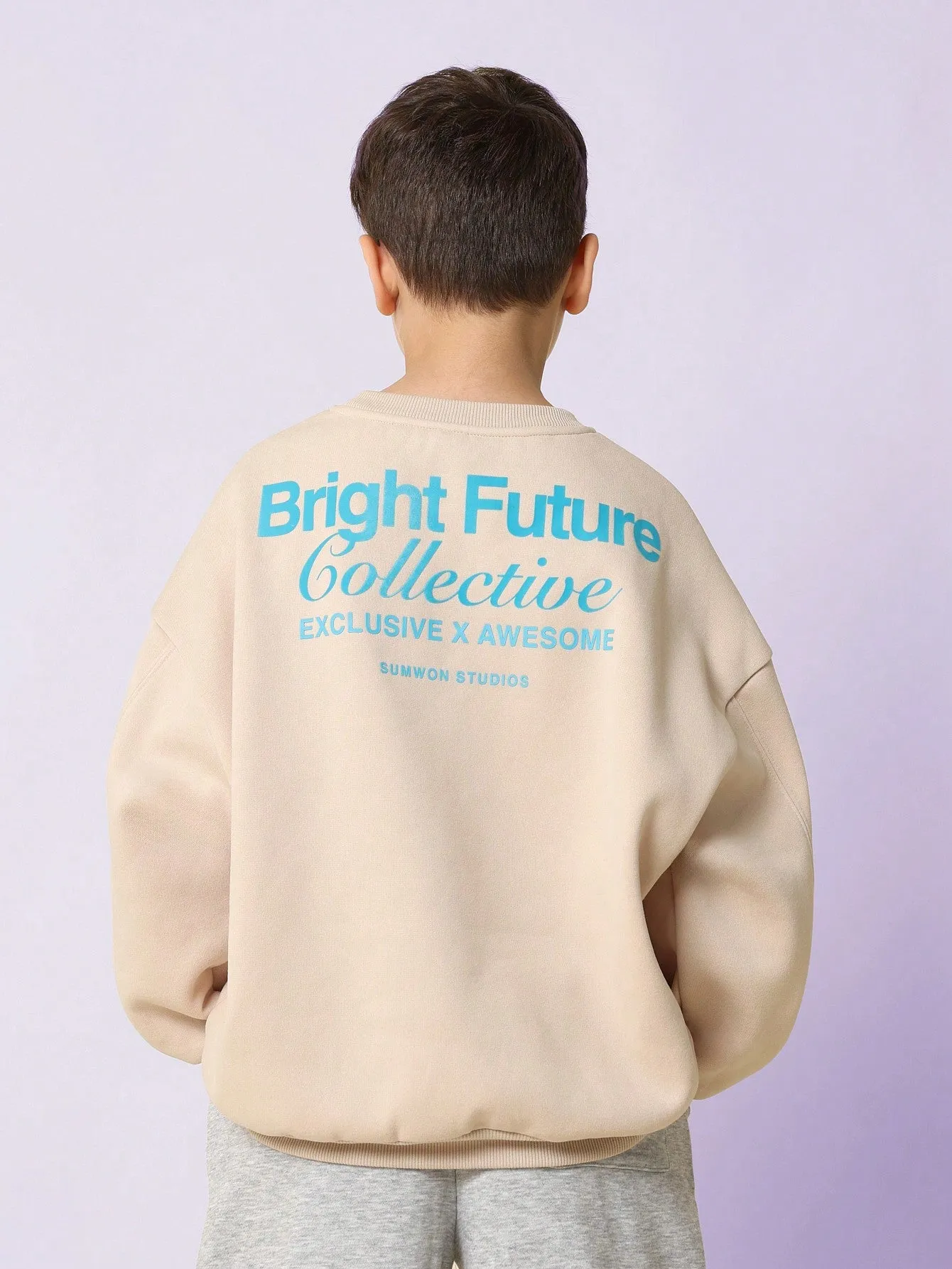 Tween Boys Regular Fit Crew Neck Bright Future Sweatshirt