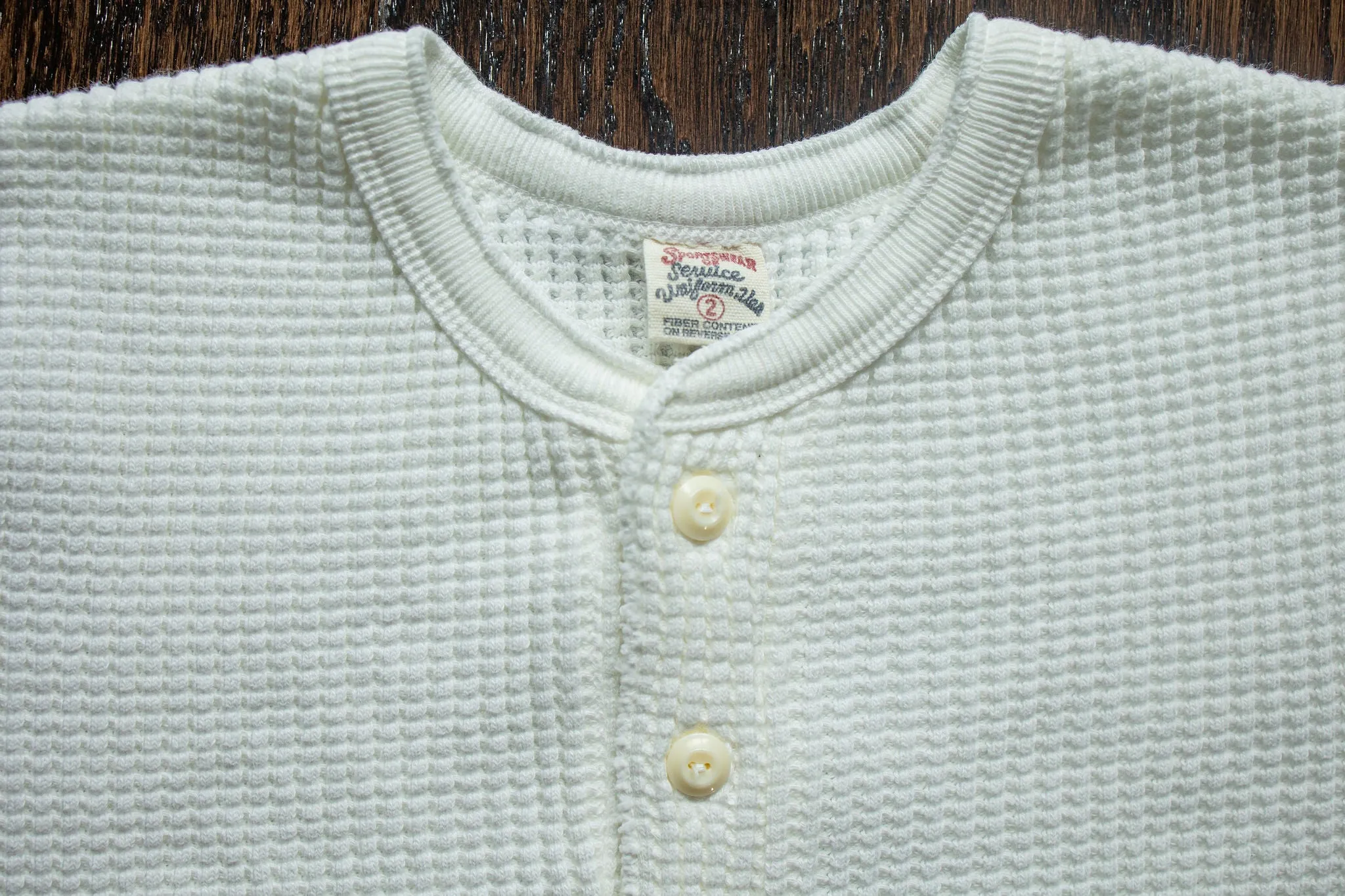 UES Big Waffle Henley - Off-White