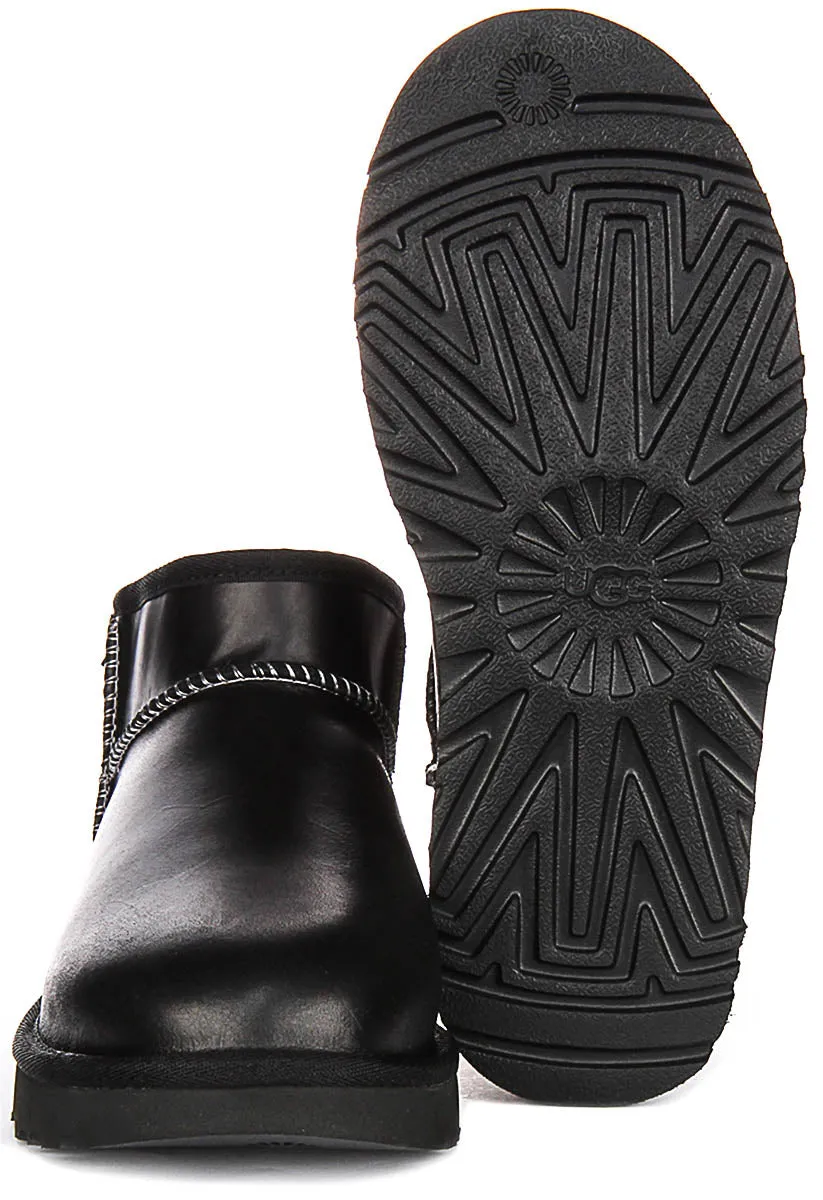 Ugg Australia Ultra Mini Leather In Black For Women