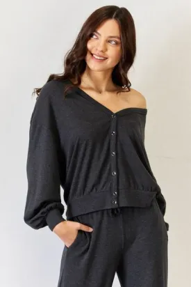 Ultra Soft  Button Up Long Sleeve Lounge Cardigan