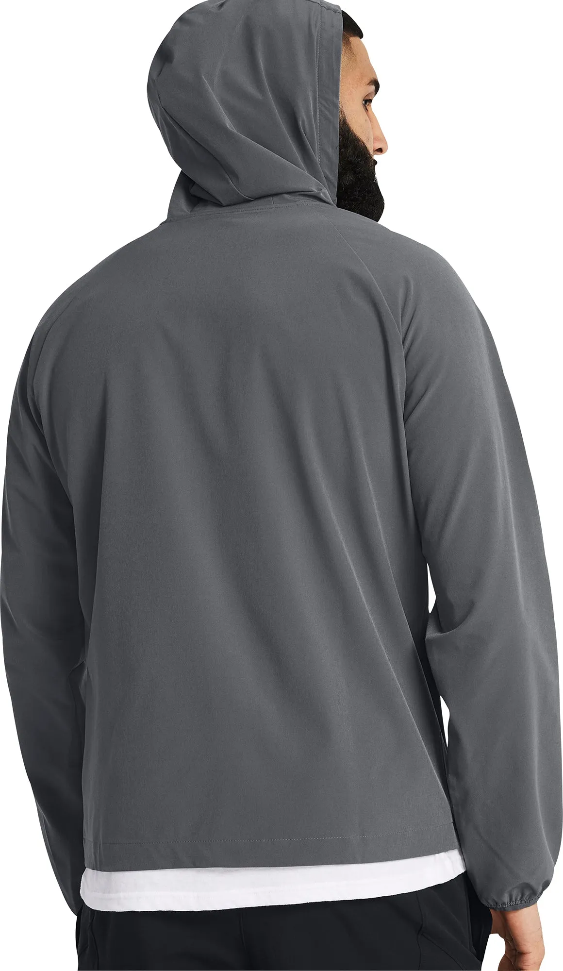 Under Armour Stretch Woven Windbreaker Mens Running Jacket - Grey