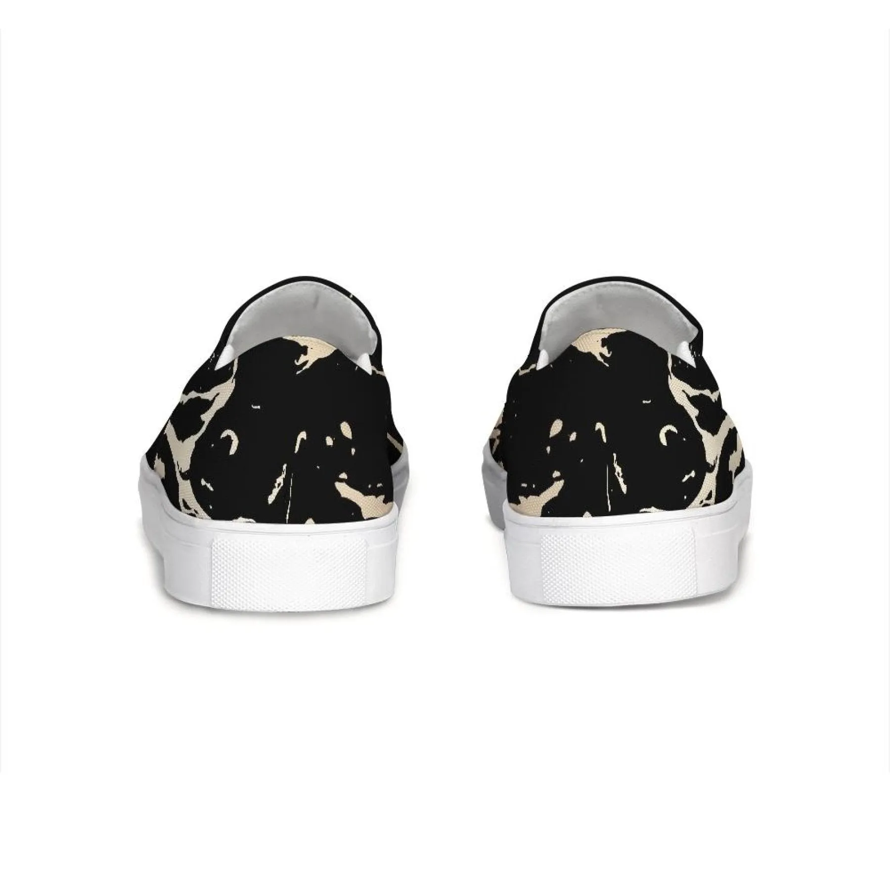 Uniquely You Womens Sneakers - Black & Beige Swirl Style Low Top