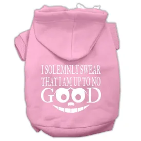 Up To No Good Screen Print Pet Hoodies Light Pink Size Xs (8)