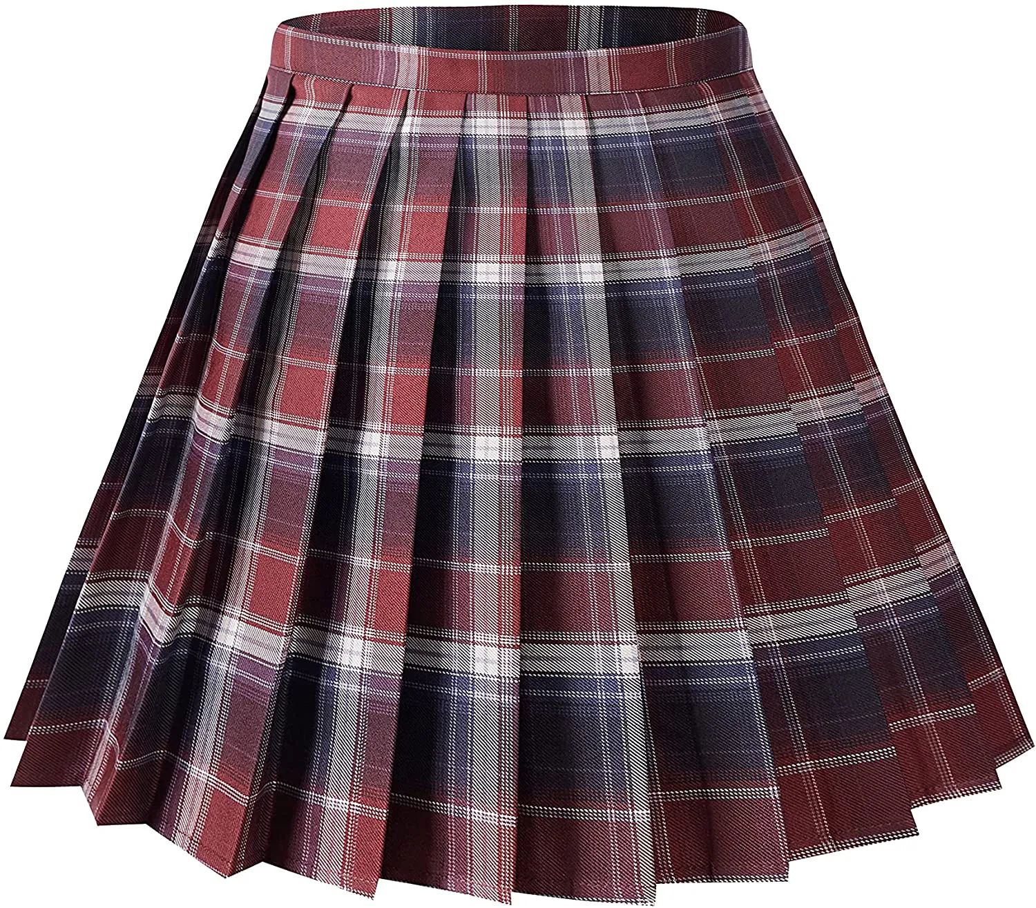 Urban CoCo Womens Uniforms Plaid Pleated Mini Skirt