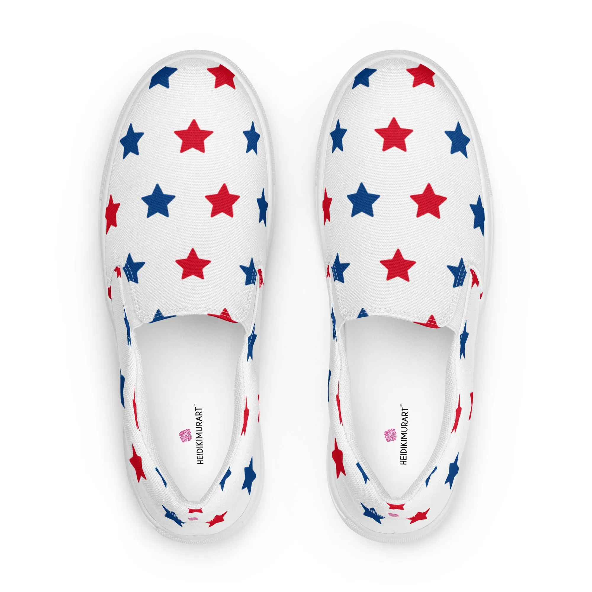 US Flag Women's Sneakers, American Patriotic July Fourth US National Holiday Print Women’s Slip-On Canvas Shoes (US Size: 5-12)